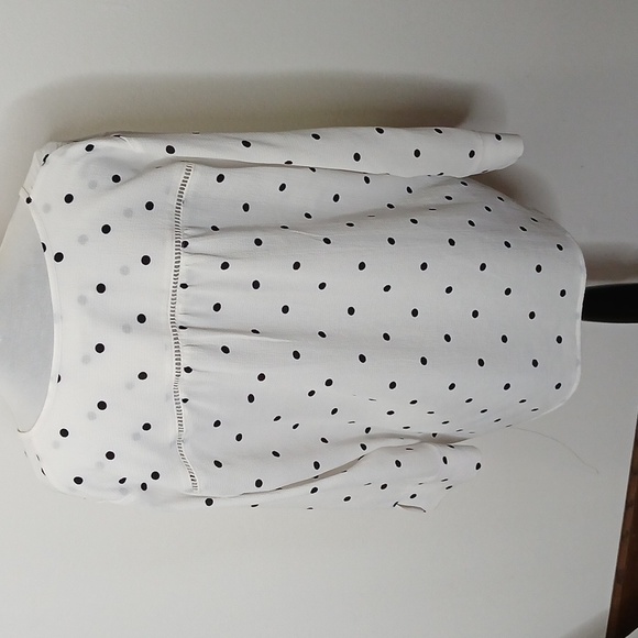 Fever women's slit collar polka dot quarter sleeve blouse size large - Picture 4 of 13